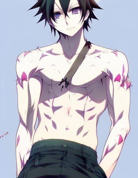 Anime Boy Shirtless: Detailed Anime Key Visual