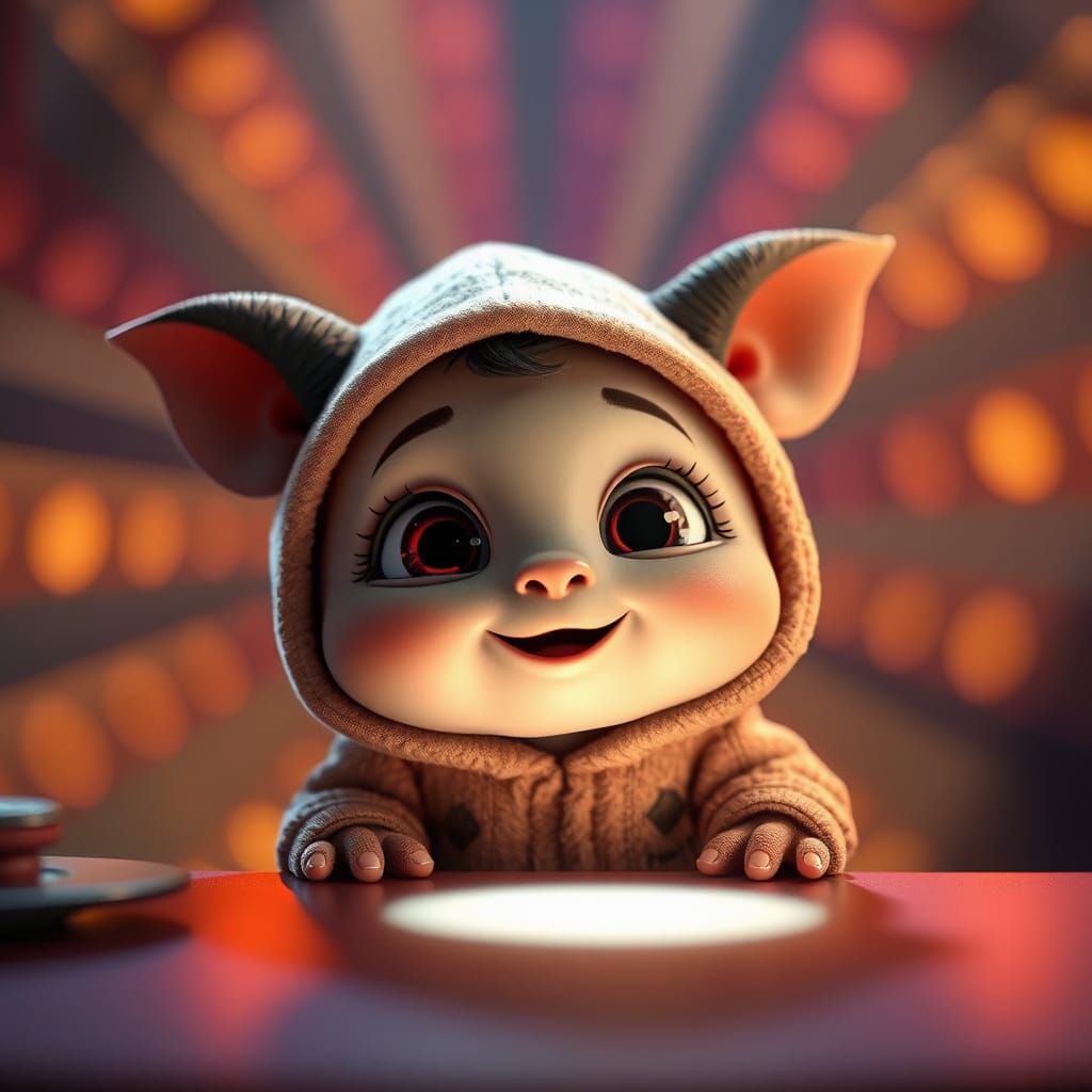 Adorable Hamster in 3D Rendered Baby Outfit
