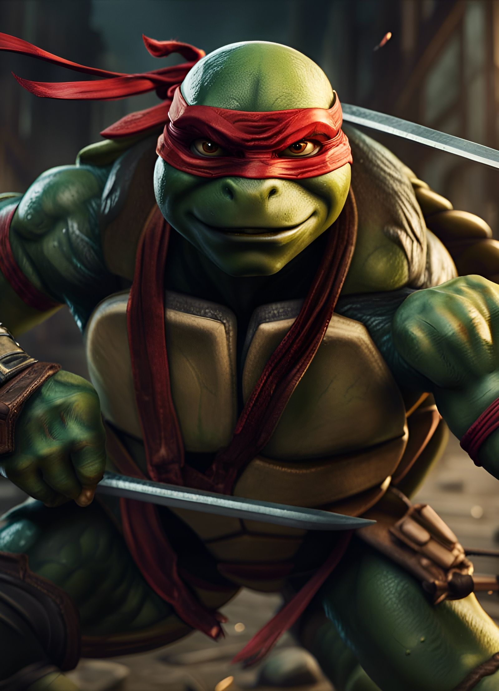 Raphael in Combat: Detailed Action Shot