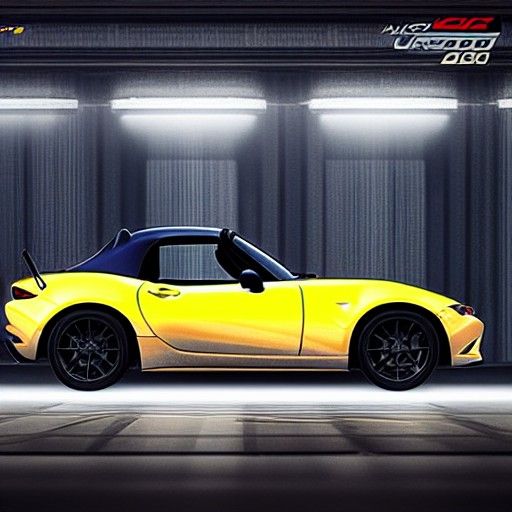 Mazda MX-5 Miata in Cyberpunk 2099 Neon Style