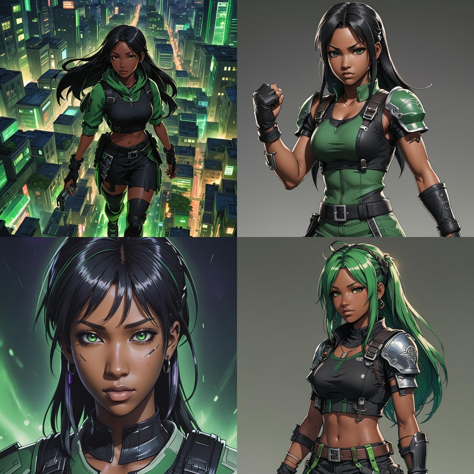 Teenage Girl in Tifa Lockhart Anime Style