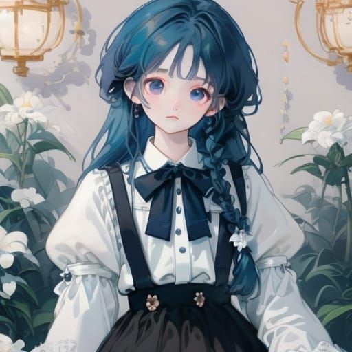 Anime Girl in School Uniform as 3D Art