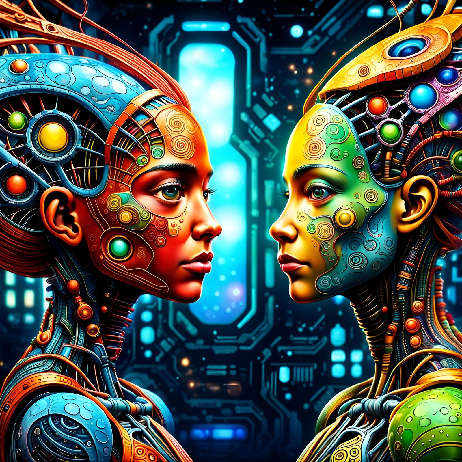 Colorful Sci-Fi Genetic Traits in 3D