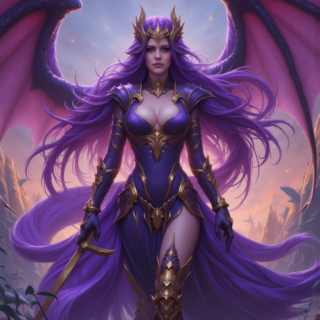 Dark Fantasy Princess in Final Fantasy Style Concept Art
