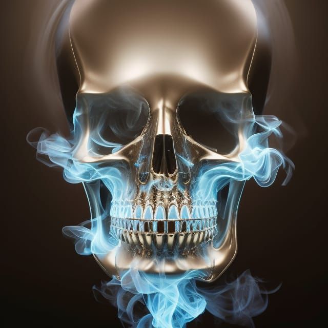 Magical Glowing Smoke Skull by Titian and Artgerm