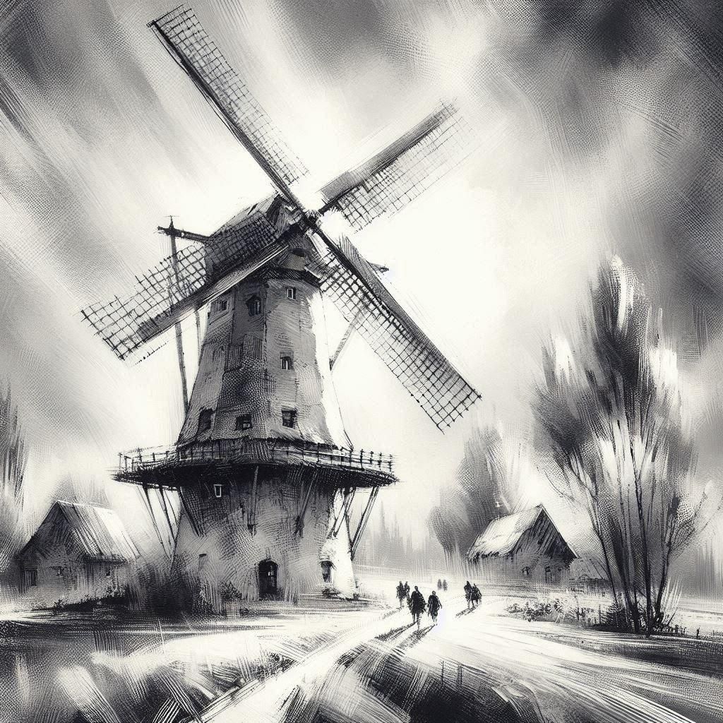 Painting and Charcoal Drawing Combination