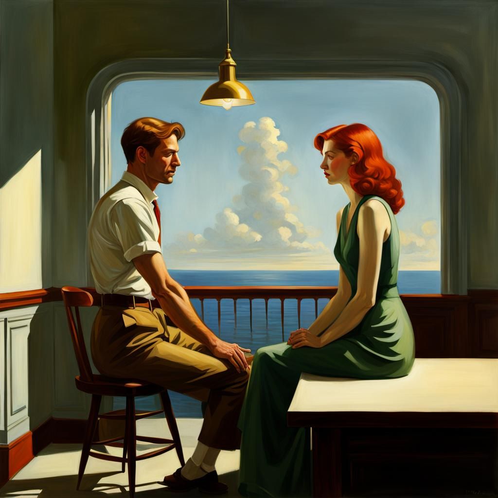 Redhead Girl and Brunette Man: Soulmates in Love