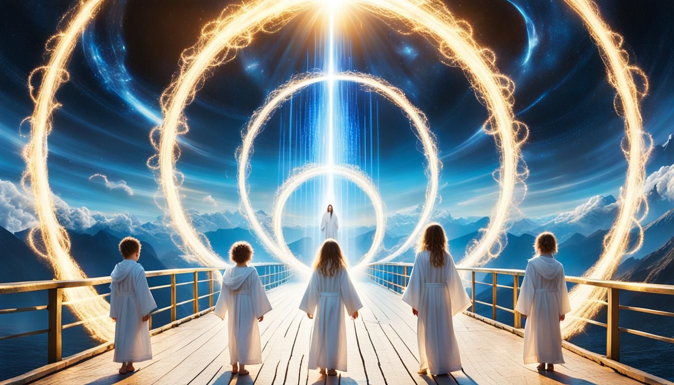 Ethereal Children in Sacred Galactic Vision