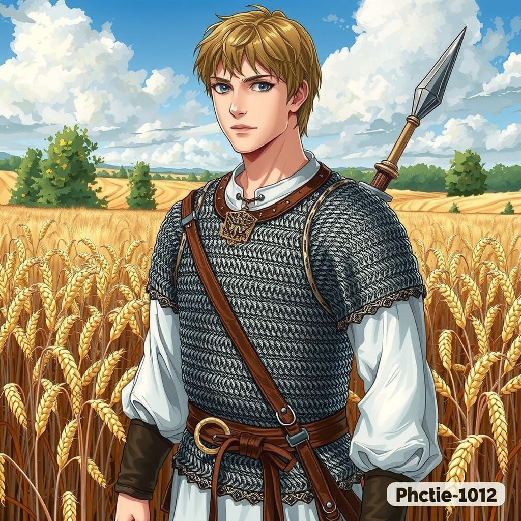 Medieval Russian Warrior in Elegant Chain Mail Armor