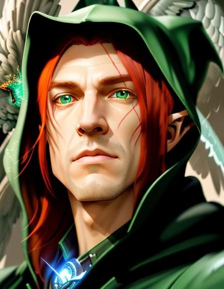 Elf on Pegasus in Detailed Digital Painting