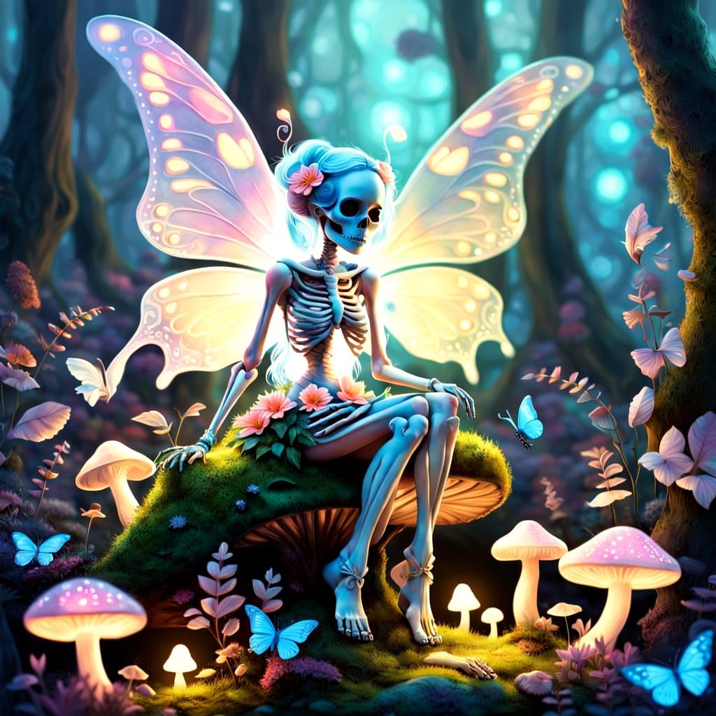 Ethereal Fairy in Bioluminescent Whimsy