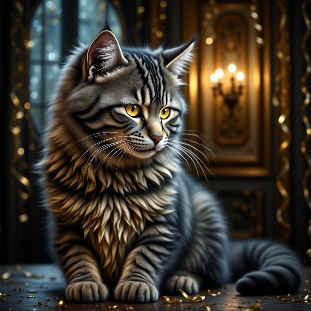 Celebrate a Tabby Angora Cat's 4th Birthday in Hyperrealisti...