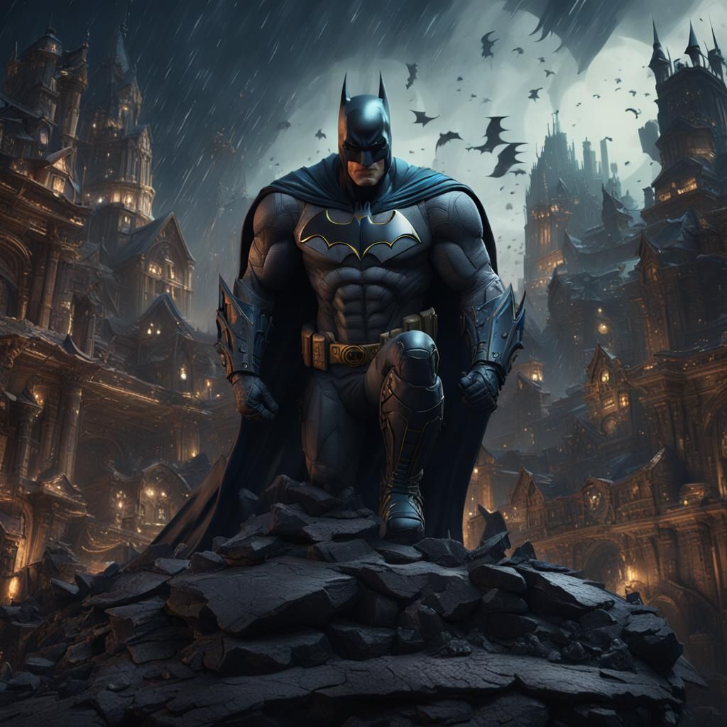 Detailed Batman Matte Painting in Deep Color