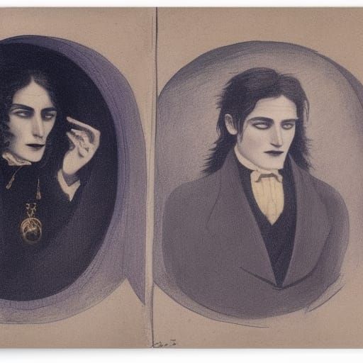 Kind Vampire Lord in Pre-Raphaelite Style