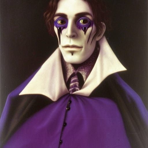 Kind Vampire Lord Portrait in Pre-Raphaelite Style