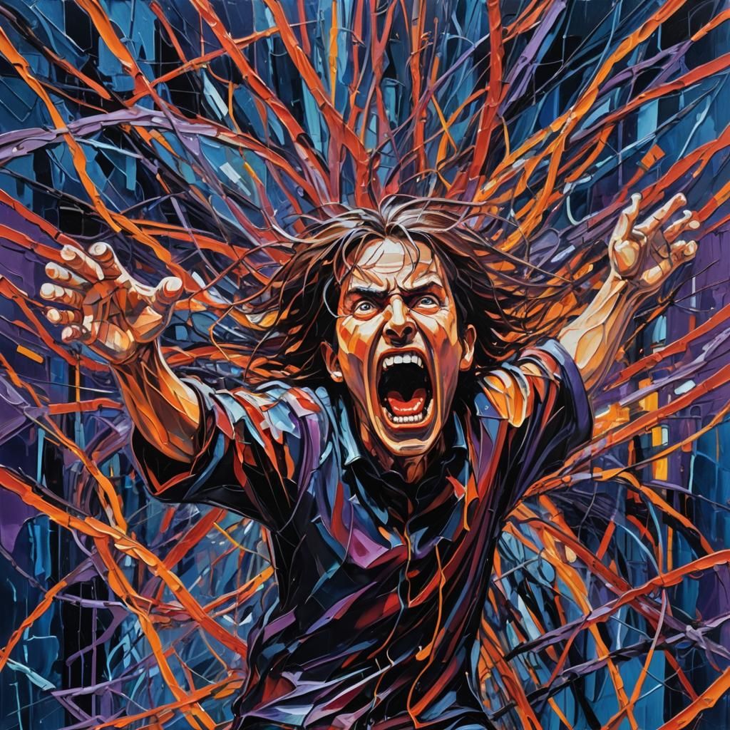 Neo-Expressionist Scream in a Digital Sea