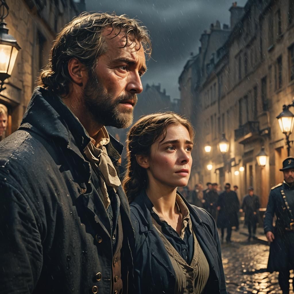 Intense Face-Off on Rain-Soaked Streets