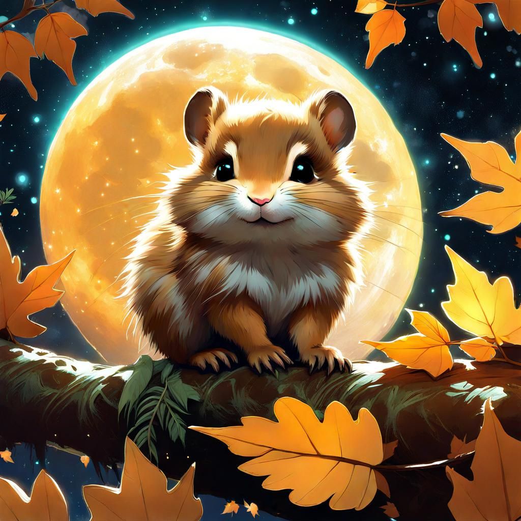 Constellation Chipmunk in Bioluminescent Garden