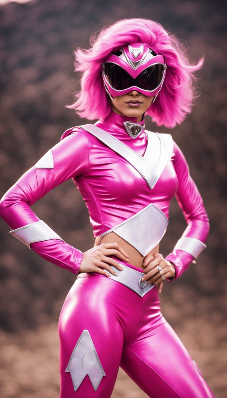 Retro Bob Pink Ranger Posed With Hand On Hip