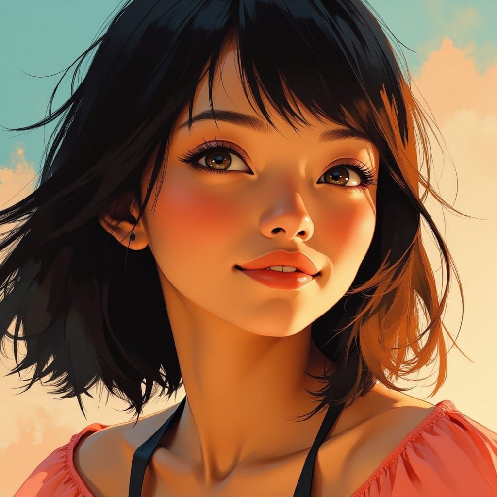 Jodelle Ferland Portrait in Miyazaki Style