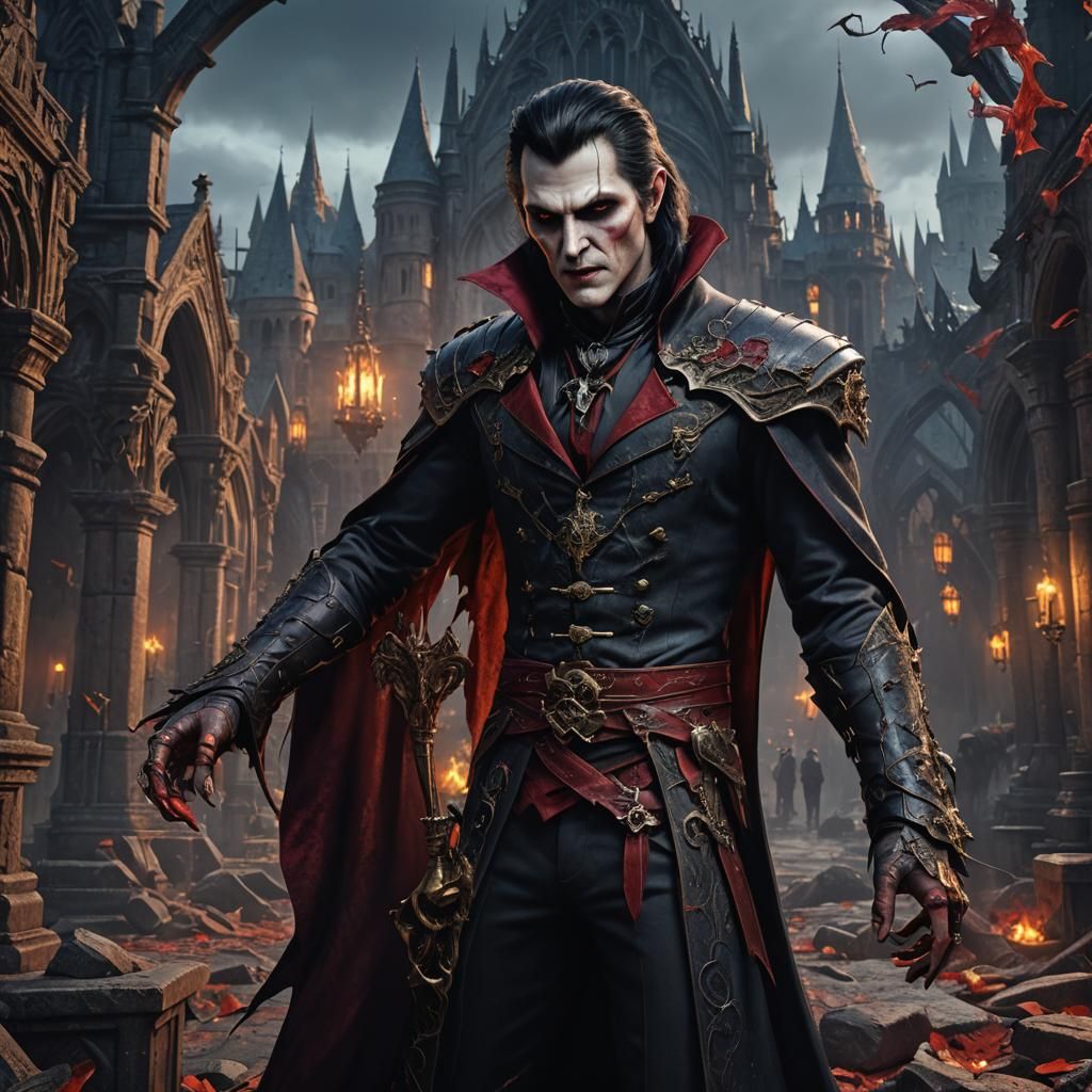 Detailed Male Vampire Fantasy Concept Art