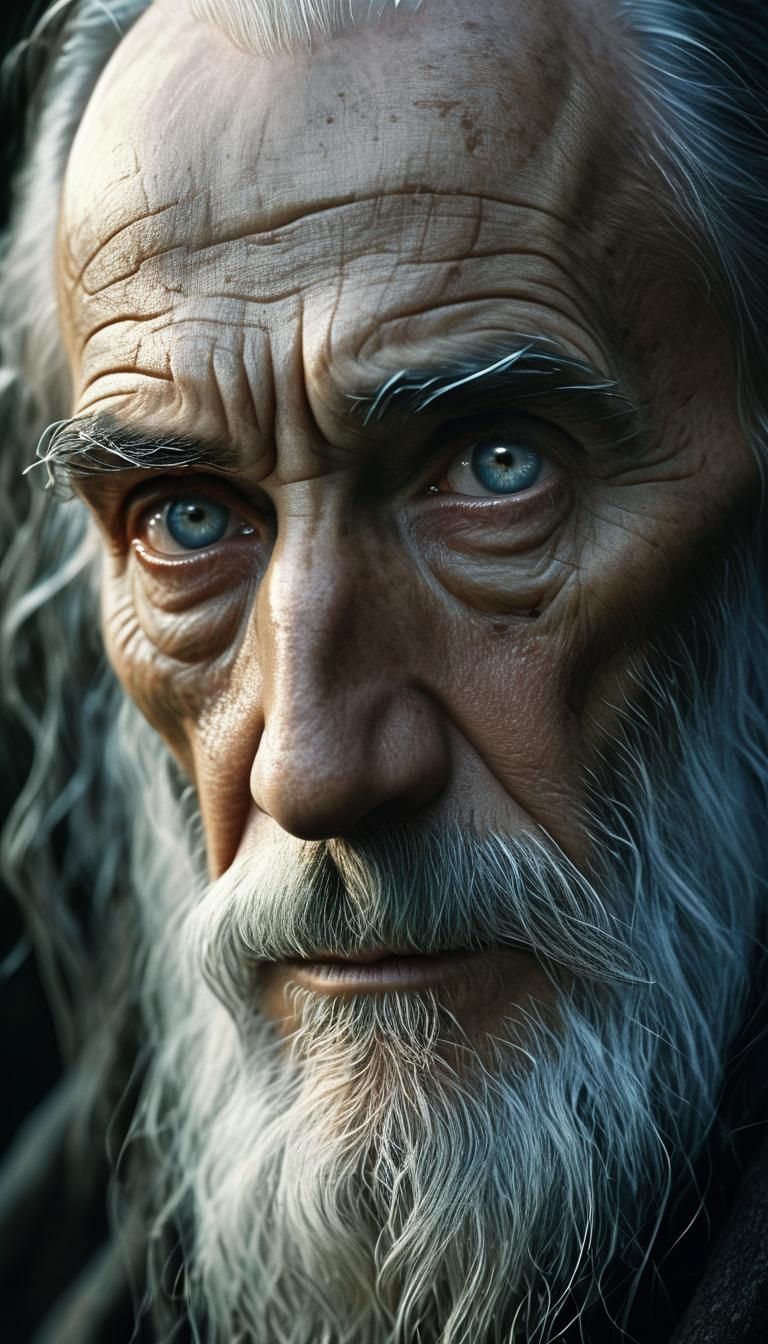 Mystical Wizard Portrait in Earthy Tones