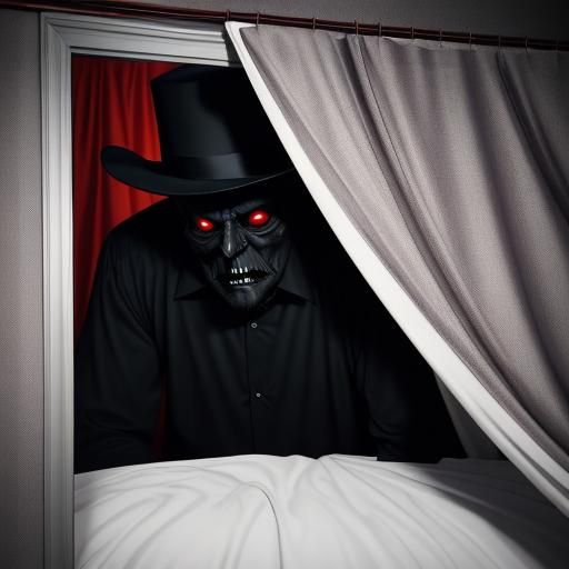 Sinister Shadow Figure Lurking Under Bed