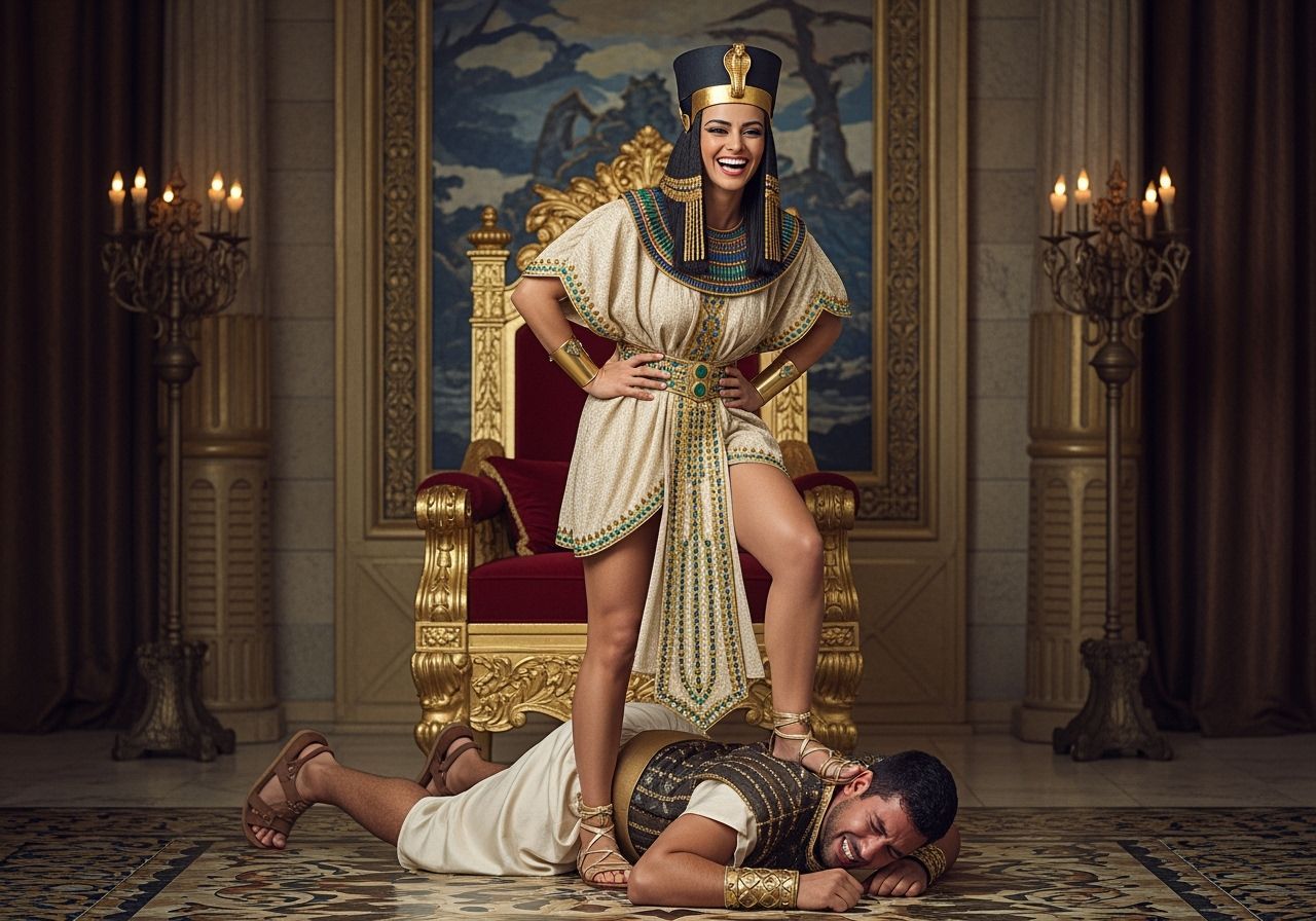 Egyptian Queen Trampling Servant: Professional Photography