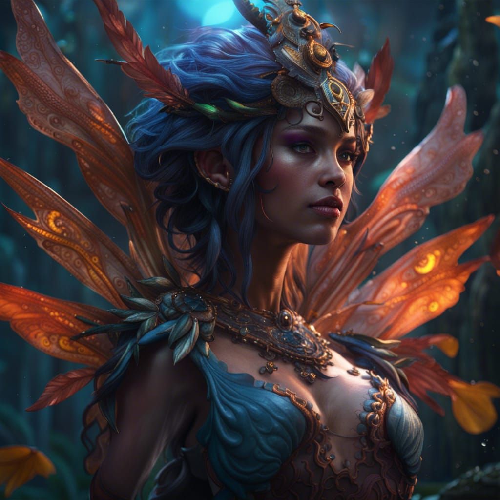 Fantastical Ash Tree Nymph in Detailed Matte Painting