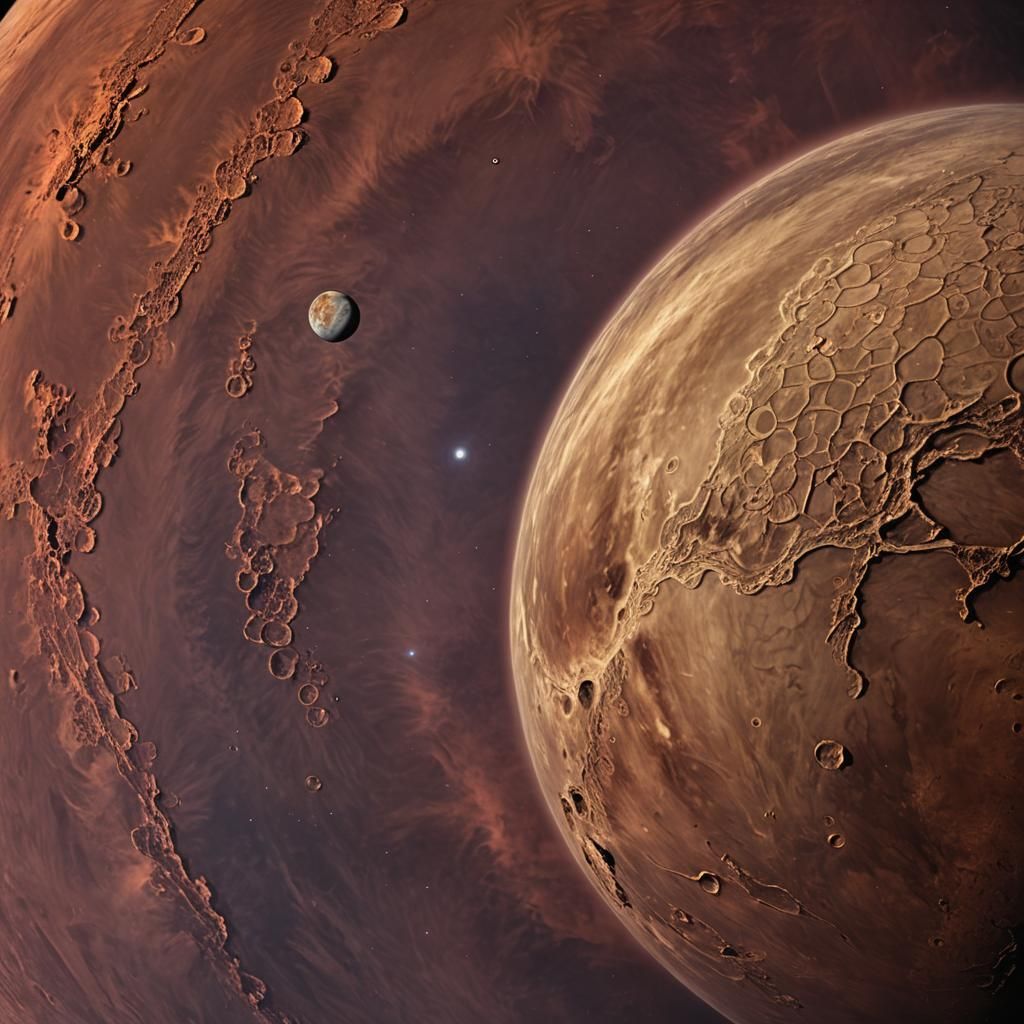 Close-Up of Venus with Maroon Clouds