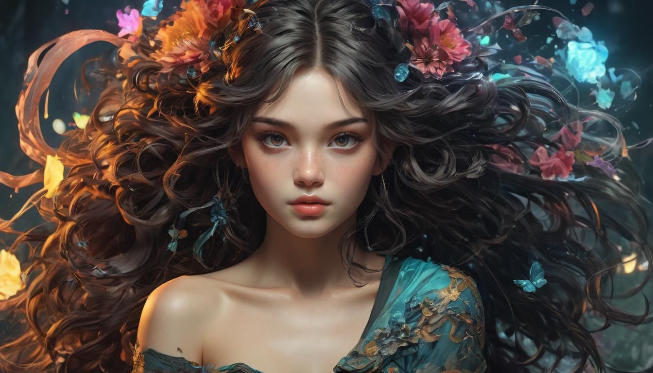 Mystical Woman Portrait in Hyperdetailed Digital Art