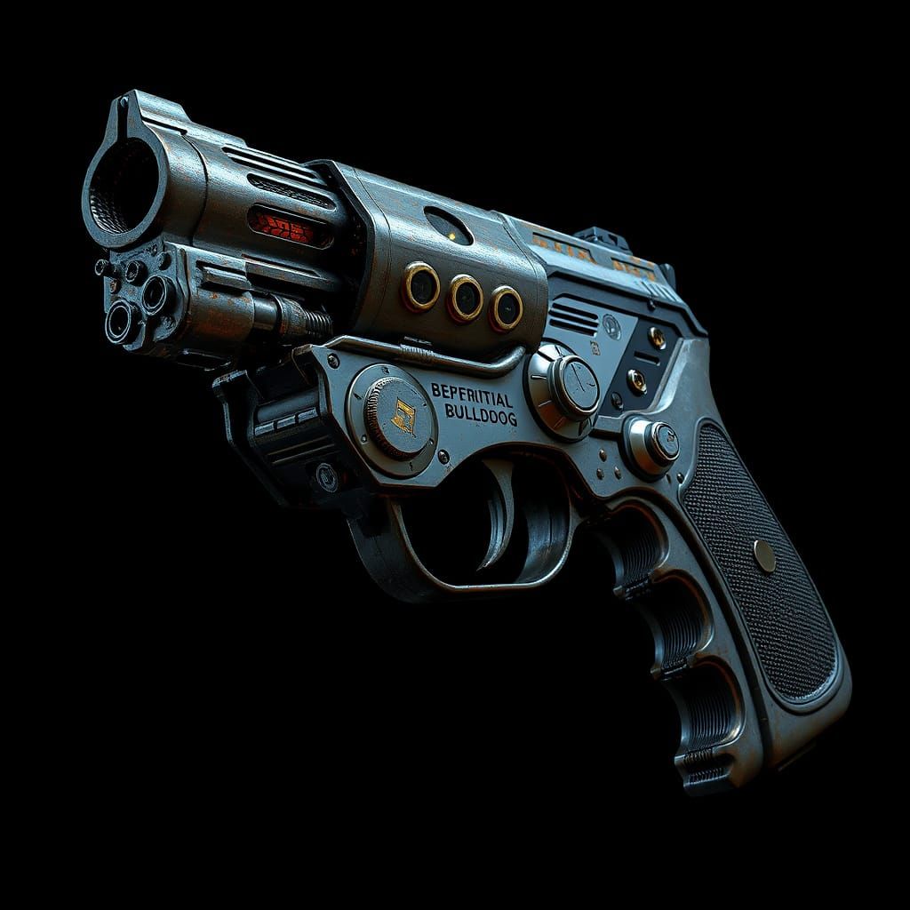 Futuristic Pistol in Dark Cinematic Style