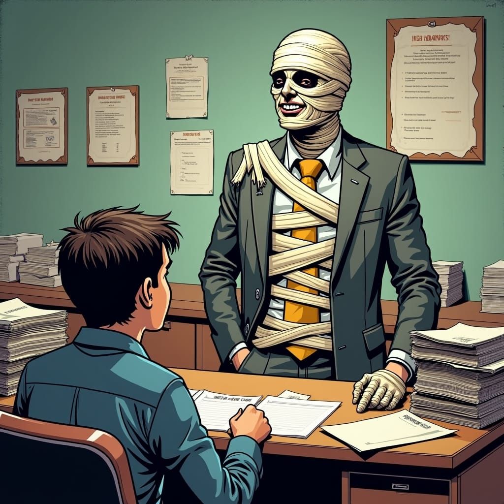 Mummy as High School Guidance Counselor in Comic Art