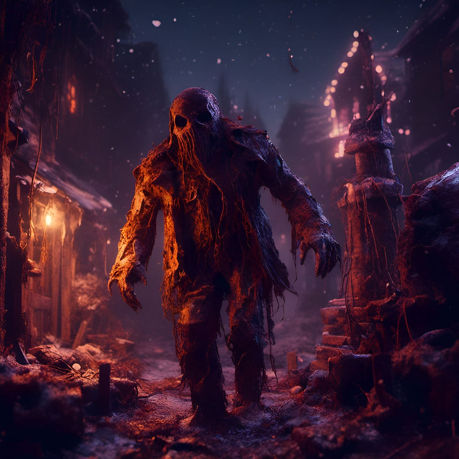 Dark Fantasy Gingerbread Man, Hyperdetailed Digital Art