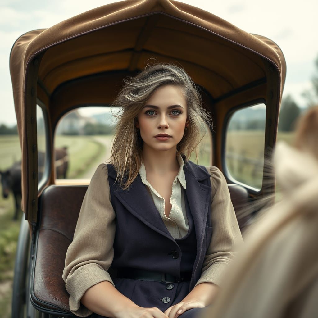 Vintage Carriage Ride Through English Countryside