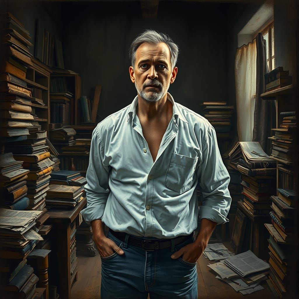 A Man Lost in Thought, Inspired by the Masters