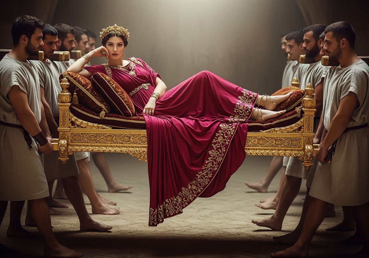 Roman Empress on Gold Litter in Photographic Style