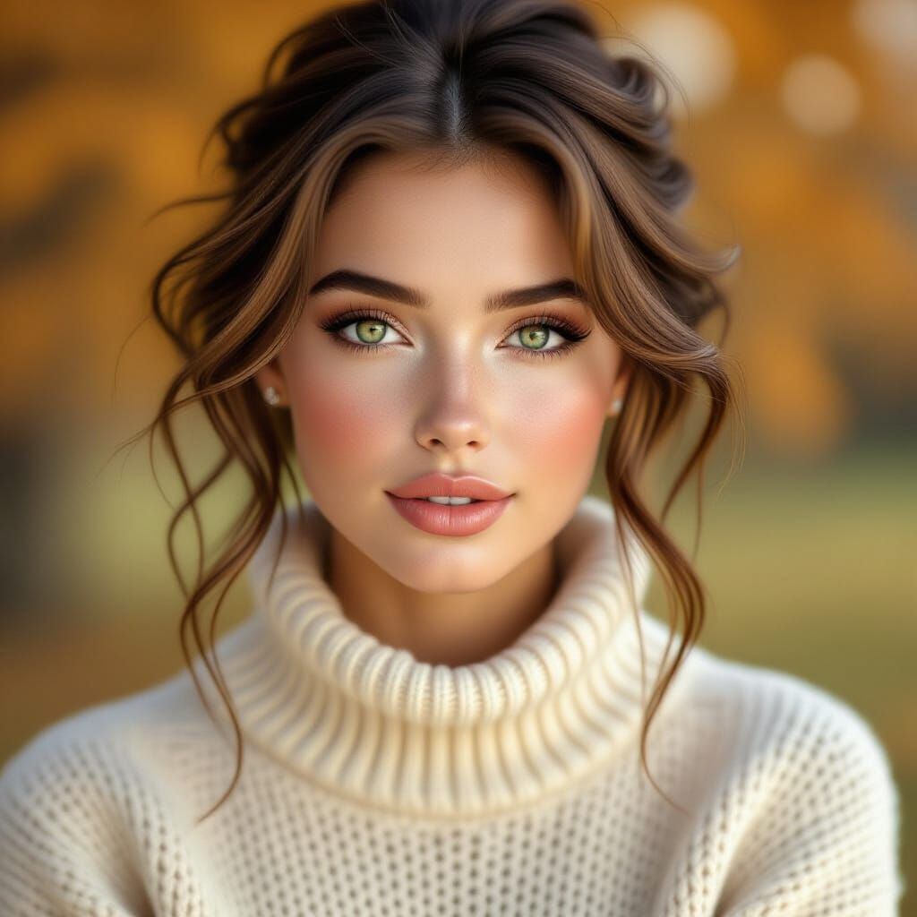 Portrait of a Woman with Green Eyes, Digital Art