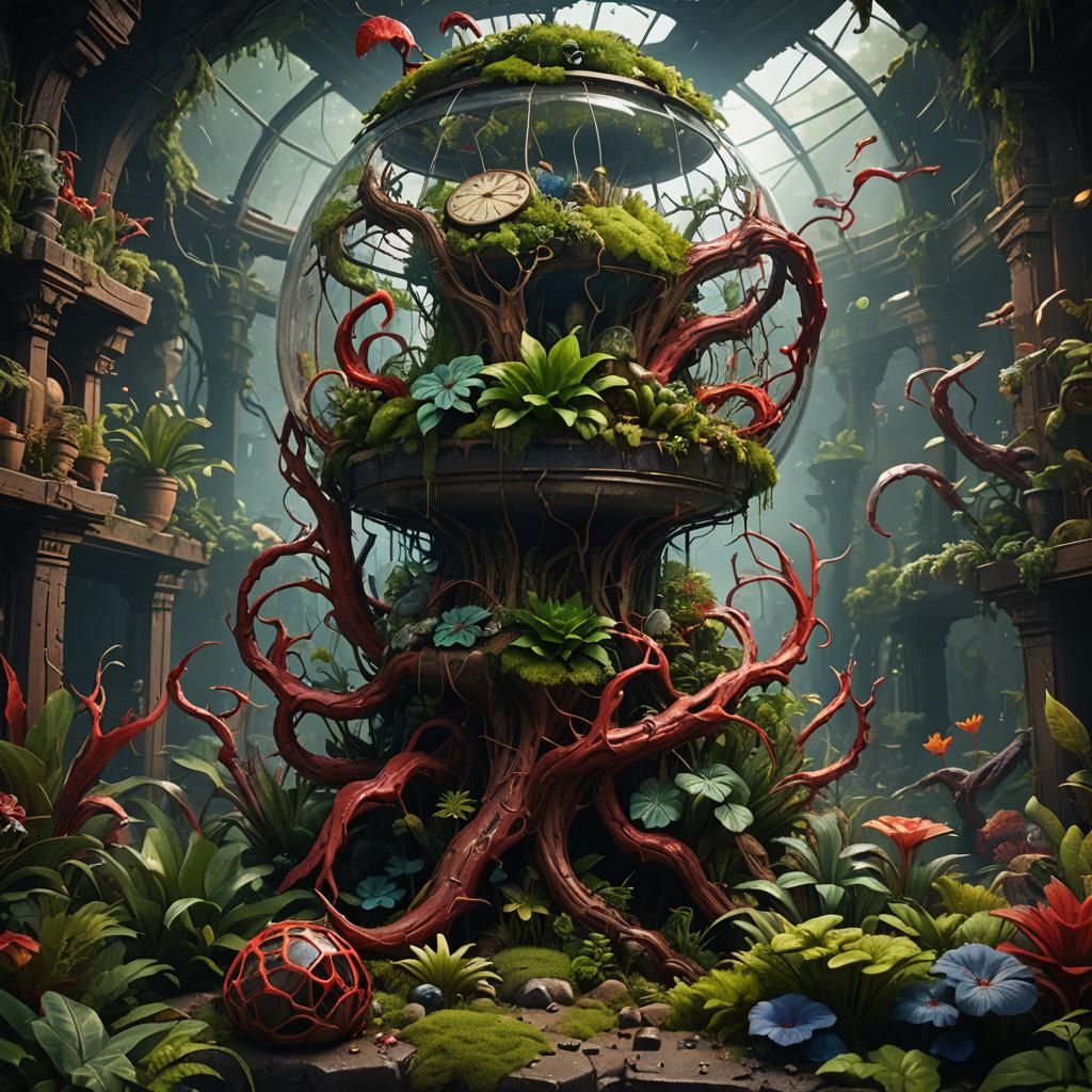 Fantastical Carnage Terrarium in Detailed Matte Painting Sty...