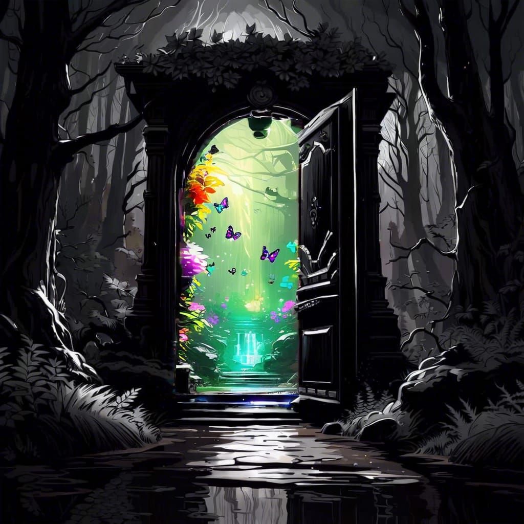 Magical Glowing World of Flowers and Butterflies