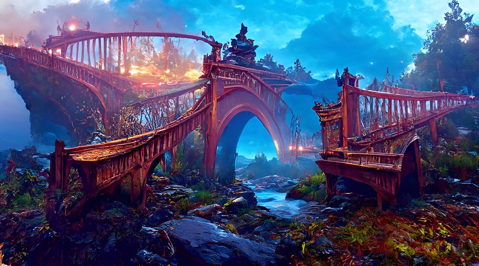 Lonesome Traveler on Bridge Panorama in Unreal Engine
