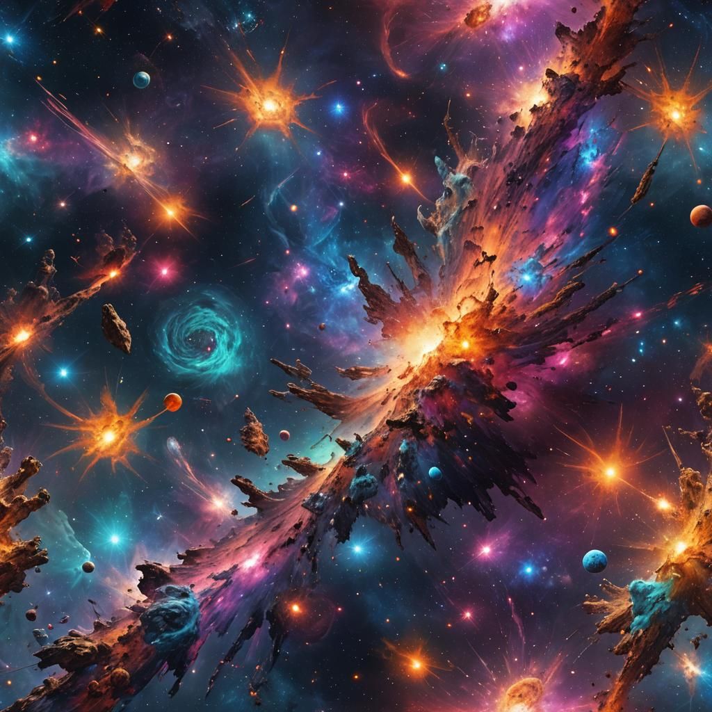Colorful Galaxy in Deep Space Fantasy Art