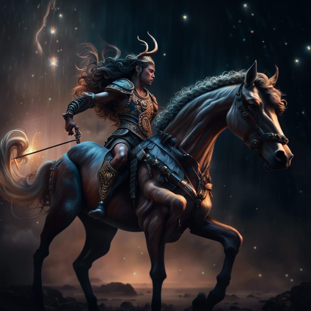 centaur mythological creature, Sagittarius Ixionidae, humanoid centaur hybrid warrior Epic cinematic brilliant stunning ...