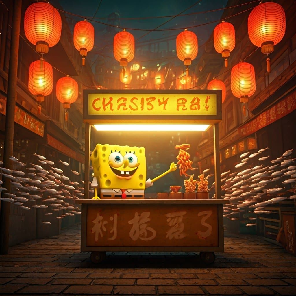 SpongeBob's Asian Street Food Market