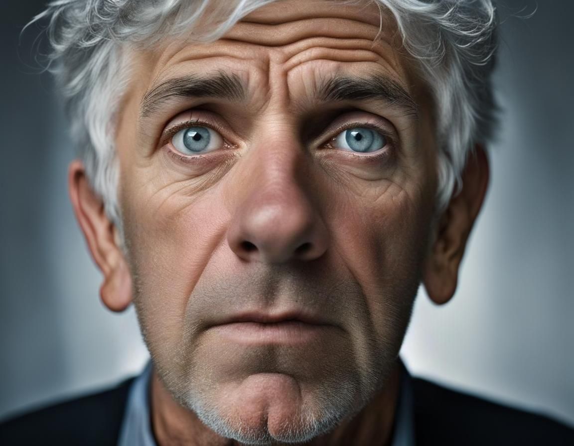 Confused Man Portrait in Professional Style