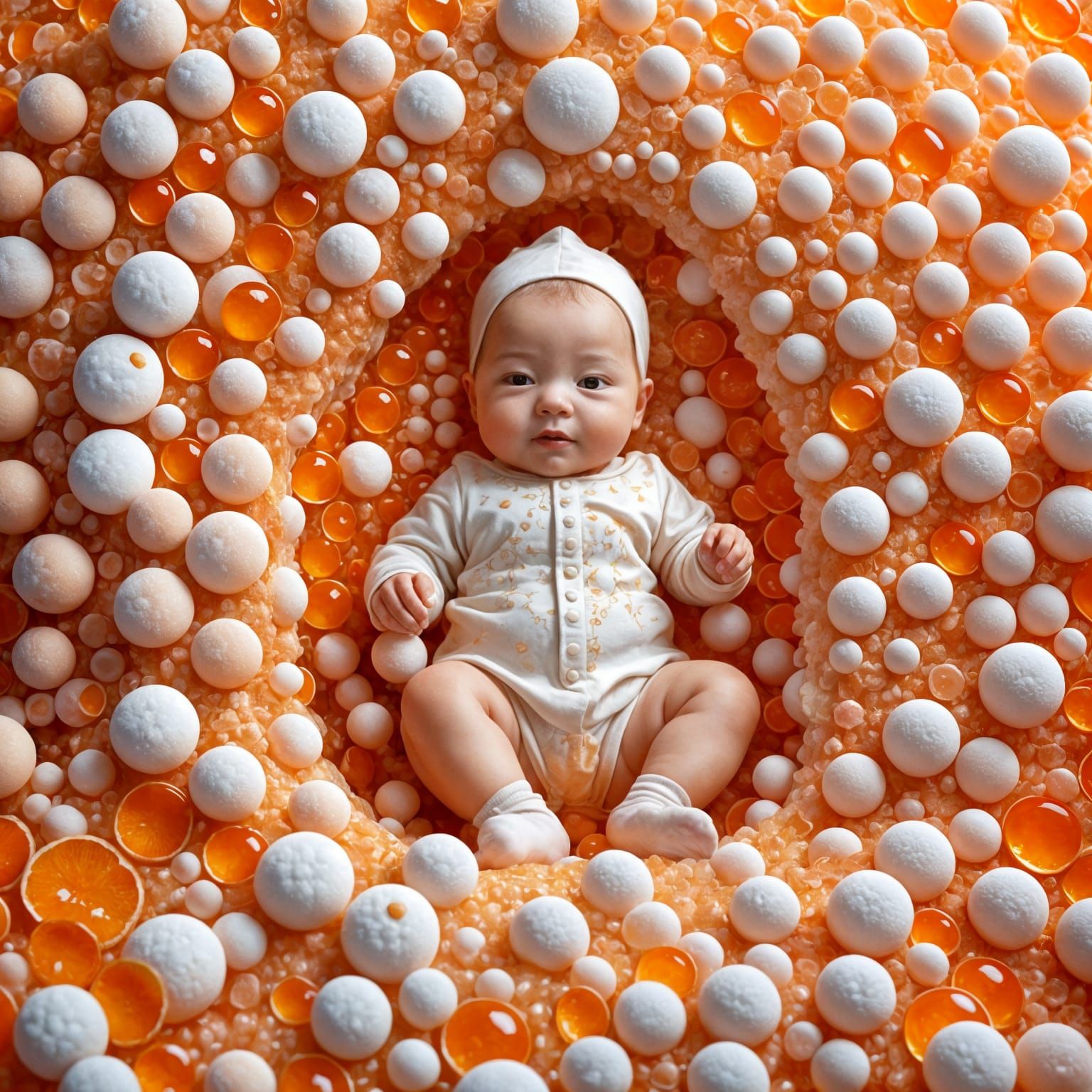 Cute Baby in Orange Jelly Candy