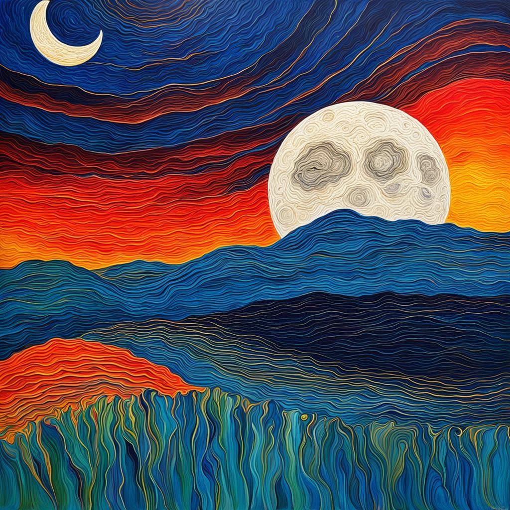 Abstract Art: Sun Sets, Moon Rises