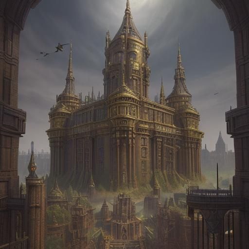 Orc Capitol City with Steampunk Palace