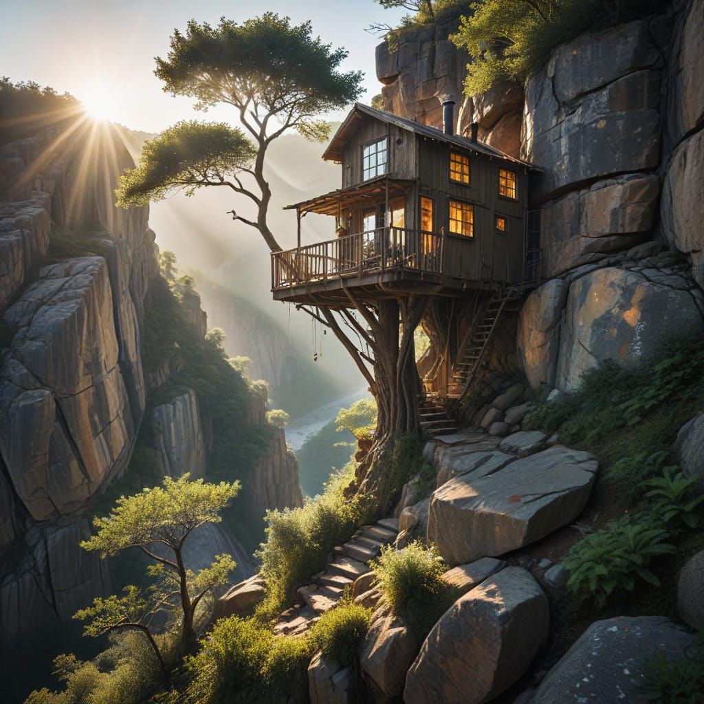 Wild Treehouse on Cliff's Edge, Wilderness Oasis