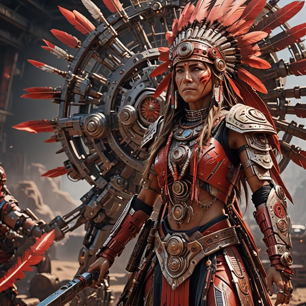 Jennifer Aniston as Sci-Fi Red Indian Mech